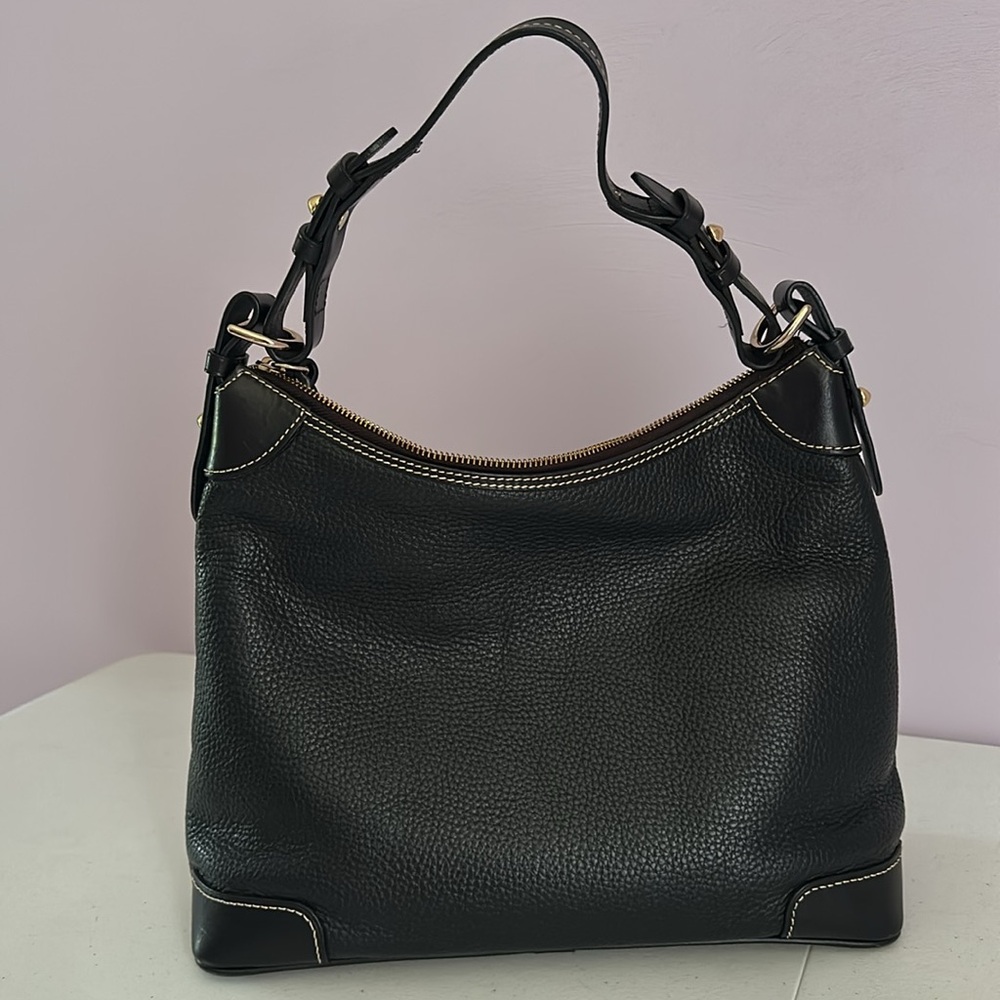 Dooney & Bourke Black Pebbled Leather Hobo Bag - Picture 3 of 16